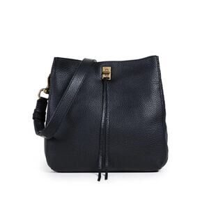 Rebecca Minkoff Darren Shoulder Black Pebbled Leather Hobo Bag Studded Slouchy